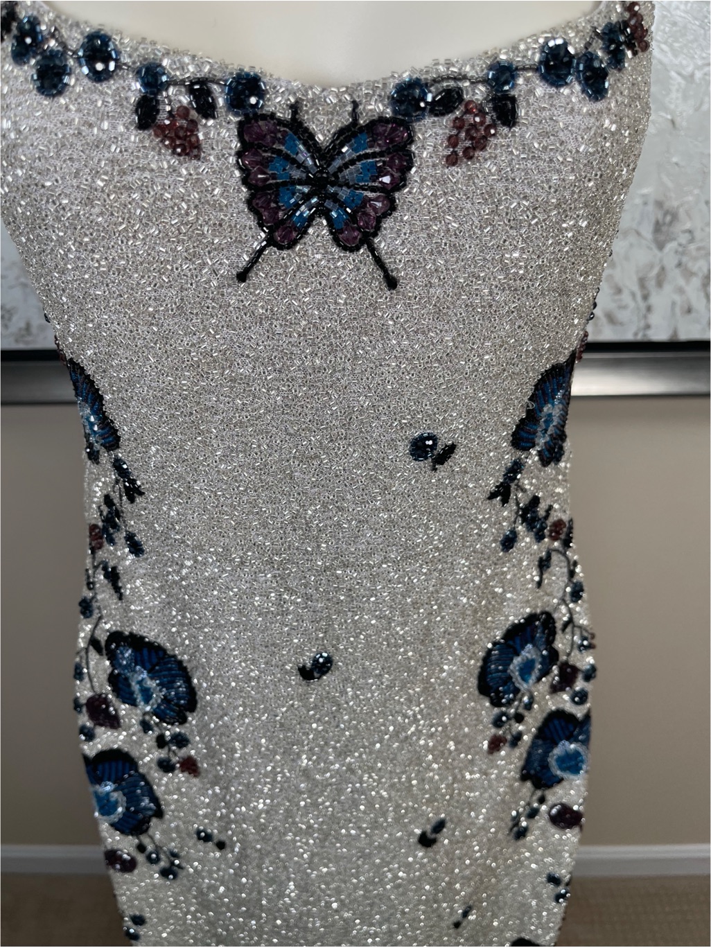 Clio Peppiatt Orchid Crystal Bead Embellished Floral Maxi Gown Size Small — image 8 of 8